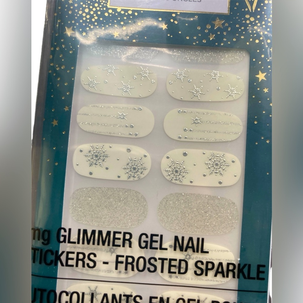 2/$15 Avon Glimmer Gel Nail Stickers Frosted Sparkle New